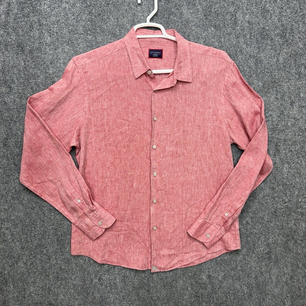 UNTUCKit Linen Button Up Shirt Men's size Large Long Sleeve